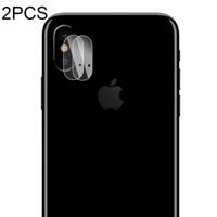 2 PC's ENKAY Hat-Prins voor iPhone X 0 2 mm 9H hardheid 2.15D gebogen explosieveilige Rear Camera Lens Protector getemperd glas beschermfolie