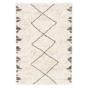 Boho&me Hoogpolig vloerkleed berber Artisan - wit|grijs - 120x170 cm