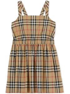 Burberry Kids robe en coton stretch à motif Vintage Check - Tons neutres