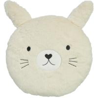 Dieren sierkussen kinderkamer - konijn - wit - 30 cm - polyester