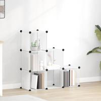 VidaXL Opbergmeubel met 6 vakken polypropeen transparant