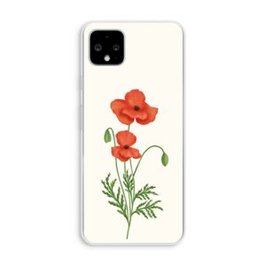 Red poppy: Pixel 4 XL Transparant Hoesje