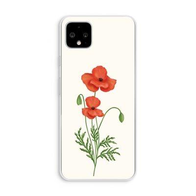 Red poppy: Pixel 4 XL Transparant Hoesje