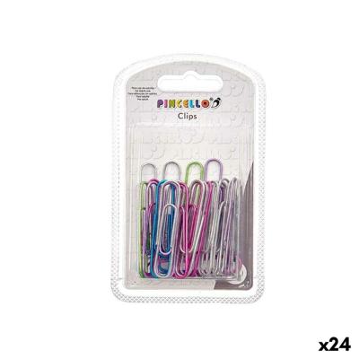 Clip Pincello Multicolour Metaal Groot (24 Stuks)