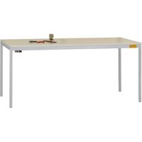 Manuflex LD1118.9006 ESD ESD-werktafel UNIDESK met melamine schijf, onderstel aluzilver vergelijkbaar met RAL 9006, bxdxh = 2000 x 800 x 720-730 mm