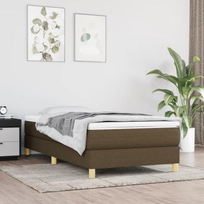 Bedframe zonder matras 90x190 cm stof donkerbruin