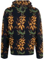 ETRO floral-intarsia virgin wool hoodie - Bleu - thumbnail