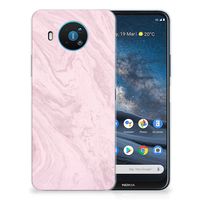 Nokia 8.3 TPU Siliconen Hoesje Marble Pink - Origineel Cadeau Vriendin - thumbnail