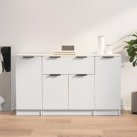 Dressoirs 3 st bewerkt hout wit