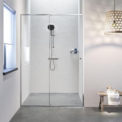 Sealskin Contour schuifdeur voor nis 140 cm, 200 cm hoog, RVS, 6 mm helder veiligheidsglas CCD121406325100