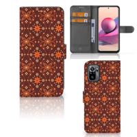 Xiaomi Redmi Note 10S | 10 4G | Poco M5s | Telefoon Hoesje | Batik Brown | Portemonnee hoesje