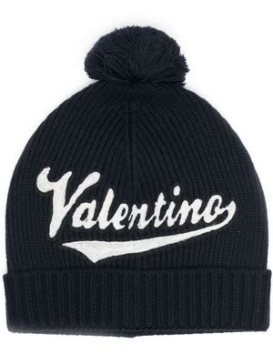 Valentino Garavani bonnet à logo brodé - Bleu