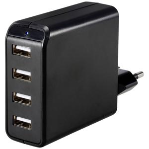 VOLTCRAFT UC-4AXX001 USB-oplader 24 W Binnen Uitgangsstroom (max.) 4.8 A Aantal uitgangen: 4 x USB-A