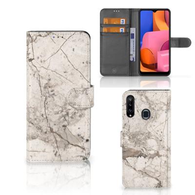 Samsung Galaxy A20s | Bookcase | Marmer Beige