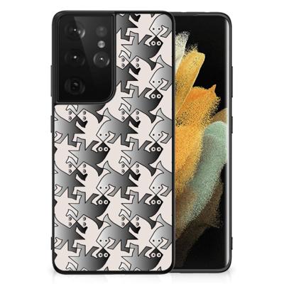 Samsung Galaxy S21 Ultra Dierenprint Telefoonhoesje Salamander Grey