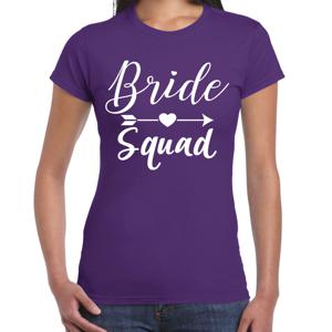 Vrijgezellenfeest T-shirt voor dames - Bride Squad - paars - trouwen/bruiloft