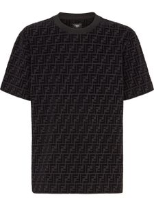 FENDI t-shirt à motif monogrammé flocké - Noir