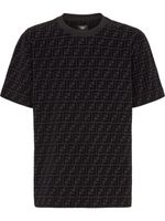 FENDI t-shirt à motif monogrammé flocké - Noir