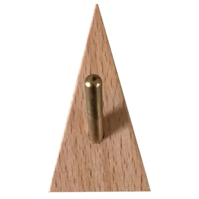 TriLuxe Driehoek Wandhaak - Messing & Massief Hout