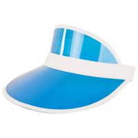 Verkleed zonneklep/sunvisor - voor volwassenen - blauw/wit - Carnaval hoed - Verkleedhoofddeksels