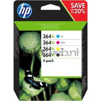 HP 364XL 4-pack High Yield Black/Cyan/Magenta/Yellow Original Ink Cartridges inktcartridge 4 stuk(s) Origineel Hoog (XL) rendement Zwart, Cyaan, Magenta, Geel - thumbnail