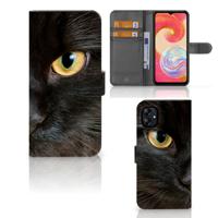 Samsung Galaxy A04e | Telefoonhoesje | Met pasjeshouder | Zwarte Kat