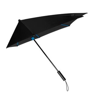 STORMaxi storm paraplu zwart met blauw frame windproof 100 cm   -