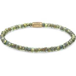 Rebel and Rose RR-40115-G Rekarmband Beads Glass Rocks Secret Garden Gold groen 4 mm