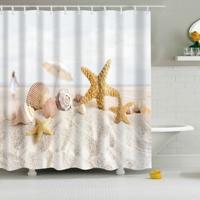 2 stuks kleurrijke strand conch Starfish shell polyester wasbaar bad douche gordijnen grootte: 180X200cm (strand shell) 2 stuks kleurrijke strand conch Starfish shell polyester wasbaar bad douche gordijnen grootte: 180X200cm (strand shell)