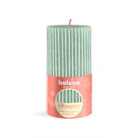 Bolsius silhouette stompkaars jadegroen met print 13x6,8 cm