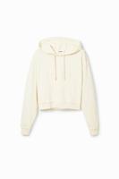 Kort sweatshirt met logo - WHITE - M