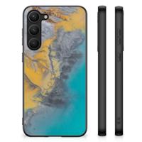Samsung Galaxy S23 Plus Marmeren Print Telefoonhoesje Marble Blue Gold