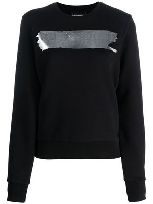 Plein Sport sweat en coton à logo métallisé - Noir