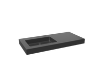 Storke Scuro High asymmetrisch linkse wastafel mat kwarts 110 x 52 cm