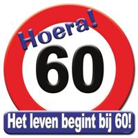 Paperdreams Kroonschild verkeersbord - 60 jaar