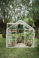 Royal Well tuinkas Kate 5 met veiligheidsglas en fundering - wit