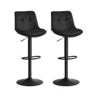 Verstelbare barkrukken met rugleuning en comfortabele voetsteun, inktzwart