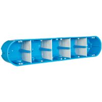Hollewand inbouwdoos 5 voudig blauw elektra