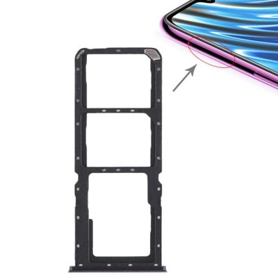 2 x SIM-kaart lade + micro SD-kaart lade voor OPPO A7X (paars)