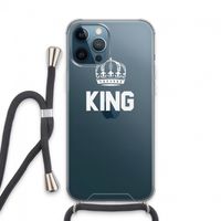 King zwart: iPhone 13 Pro Max Transparant Hoesje met koord