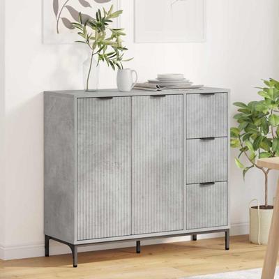 Dressoir met lade Betongrijs 89,5 x 33 x 82 cm Bewerkt hout