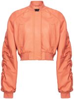 PINKO veste bomber crop en cuir - Orange