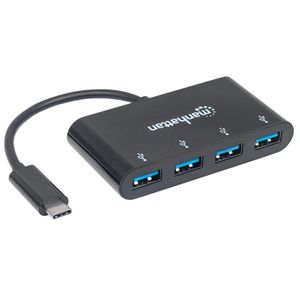 Manhattan 162746 interface hub USB 3.2 Gen 1 (3.1 Gen 1) Type-C 5000 Mbit/s Zwart