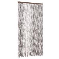 vidaXL Vliegengordijn 100x220 cm chenille taupe en wit