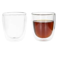 Luxe dubbelwandige theeglazen - 2x stuks - 300ml - Koffie/thee bekers en glazen