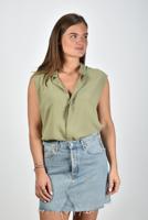 Ami Paris top Sleeveless met mao kraag groen