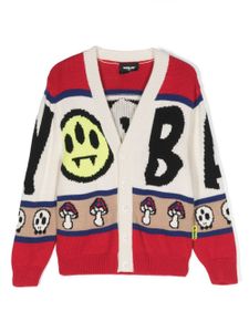 Barrow kids cardigan à motif en intarsia - Rouge