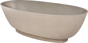 Ben Concrete Light 2-persoons vrijstaand bad met badvoet 180x82,5cm incl. afvoerplug beton grijs