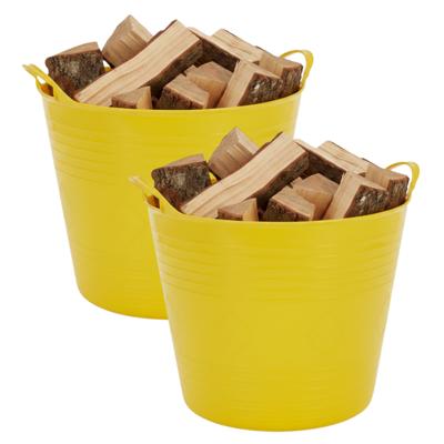 Excellent houseware Flexibele kuip / emmer - 2x - geel - 27 liter - kunststof - 42 x 35 cm Excellent houseware Flexibele kuip / emmer - 2x - geel - 27 liter - kunststof - 42 x 35 cm
