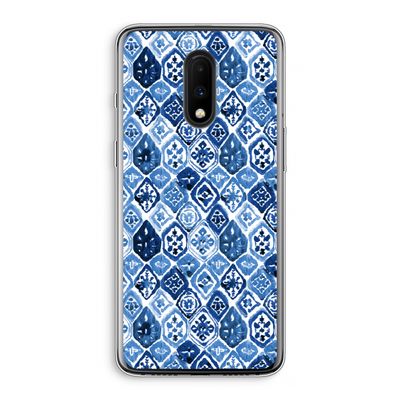 Blauw motief: OnePlus 7 Transparant Hoesje